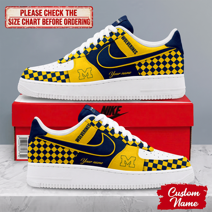 MEGA SALE - NEW CUSTOMIZED NCAA MAM02 MIW MICHIGAN WOLVERINES AF1 SHOES