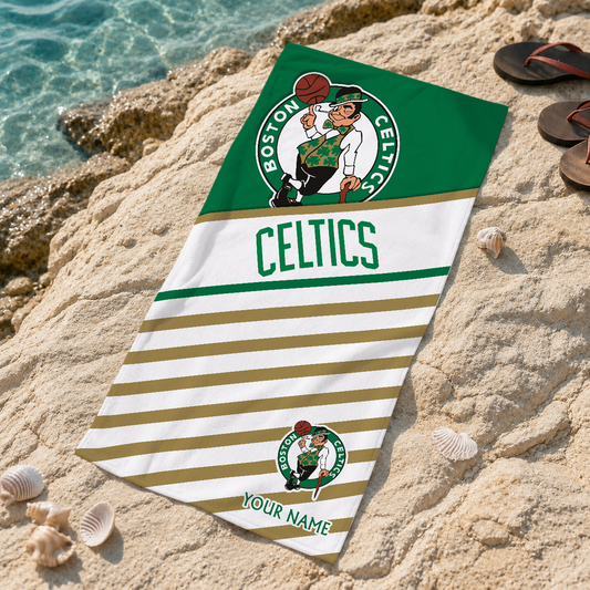 ELITE EDITION - NEW CUSTOMIZED BCE BOSTON CELTICS BEACH TOWEL FOR FAN - NBA03
