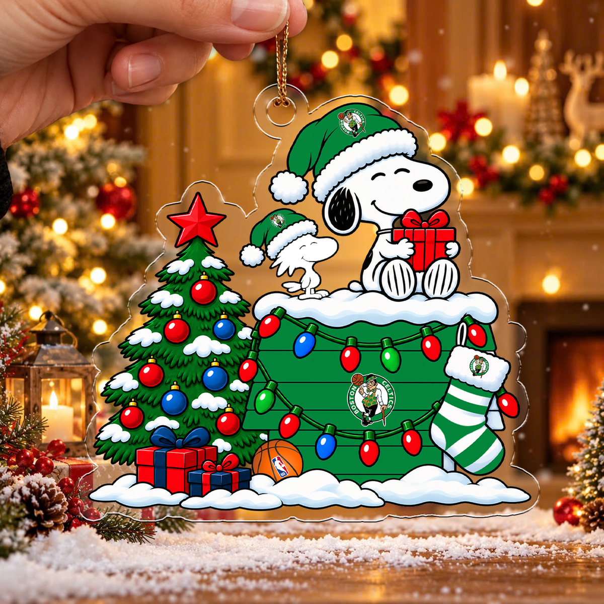 [HOT DEAL] NEW CUSTOMIZED NBA03 BCE BOSTON CELTICS CHRISTMAS ACRYLIC ORNAMENT