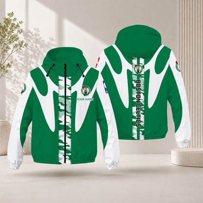 SPECIAL EDITION - NEW CUSTOMIZED NBA03 BCE BOSTON CELTICS WINDBREAKER JACKET