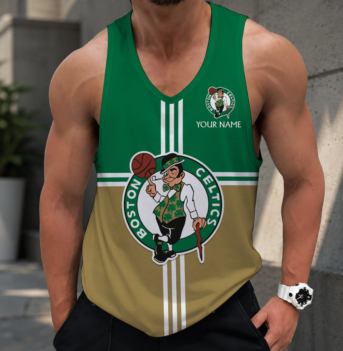 VIRAL EDITION - NEW CUSTOMIZED BCE BOSTON CELTICS MEN'S TANK TOP - NBA03