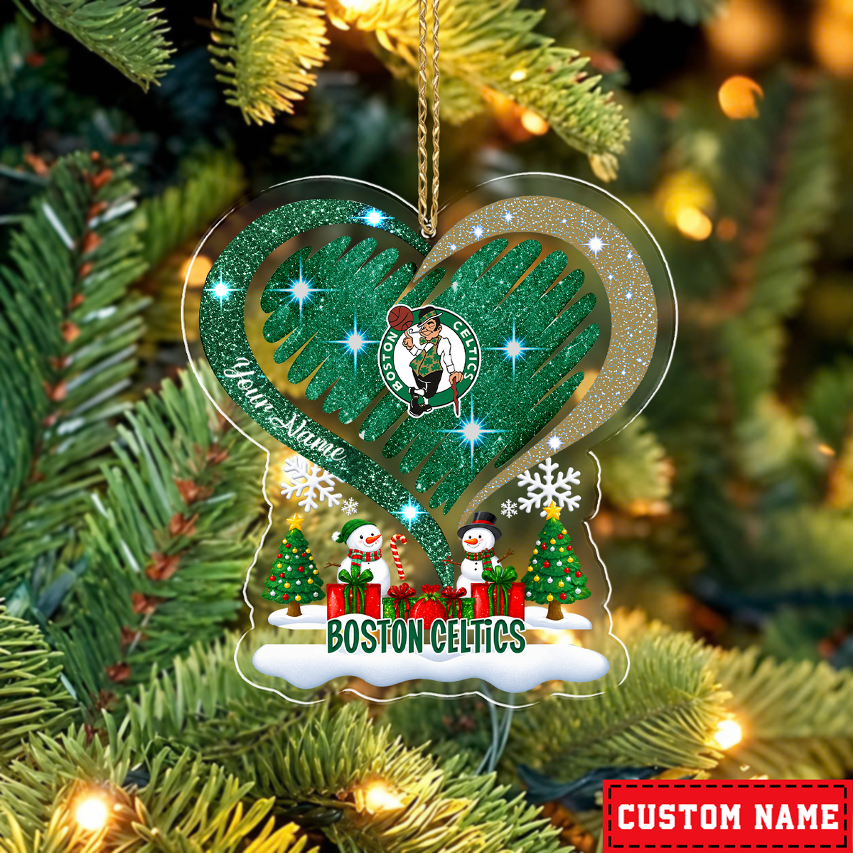 [EXCLUSIVE EDITION] NEW CUSTOMIZED NBA03 BCE BOSTON CELTICS CHRISTMAS ACRYLIC ORNAMENT