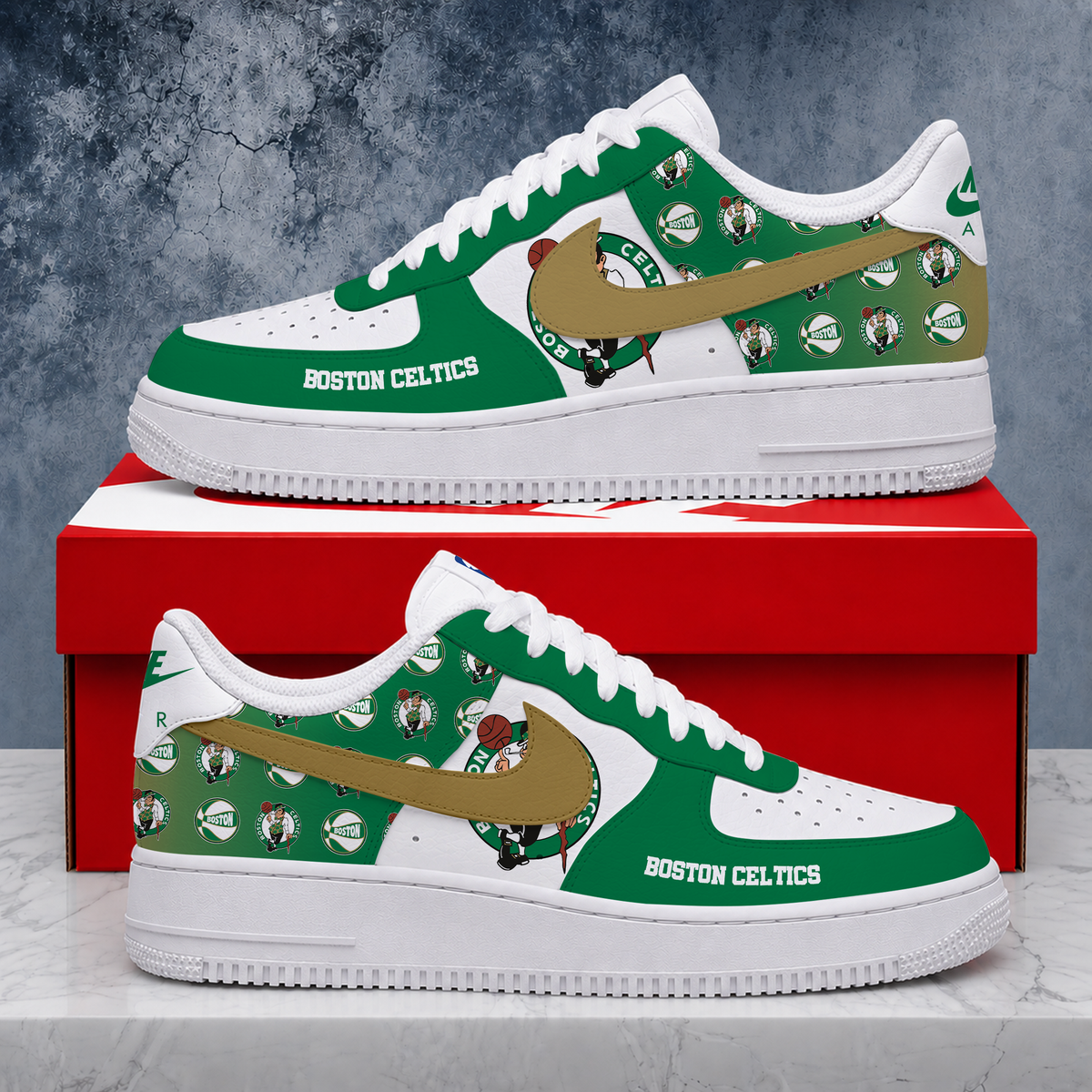 SPECIAL EDITION - NEW CUSTOMIZED NBA03 BCE BOSTON CELTICS AF1 SNEAKERS