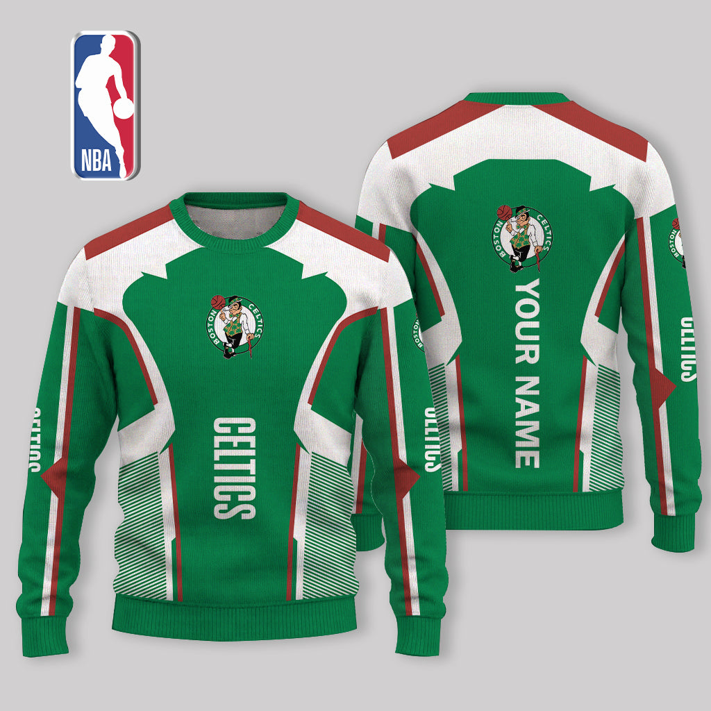 VIRAL EDITION - NEW CUSTOMIZED BCE BOSTON CELTICS UGLY SWEATER - NBA03