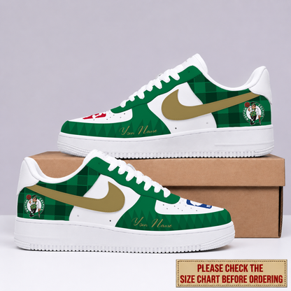 FINAL SALE - NEW CUSTOMIZED NBA03 BCE BOSTON CELTICS AF1 SNEAKERS