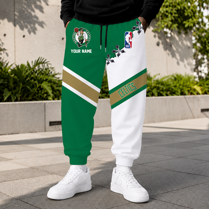 LIMITED EDITION - NEW CUSTOMIZED NBA03 BCE BOSTON CELTICS SWEATPANTS