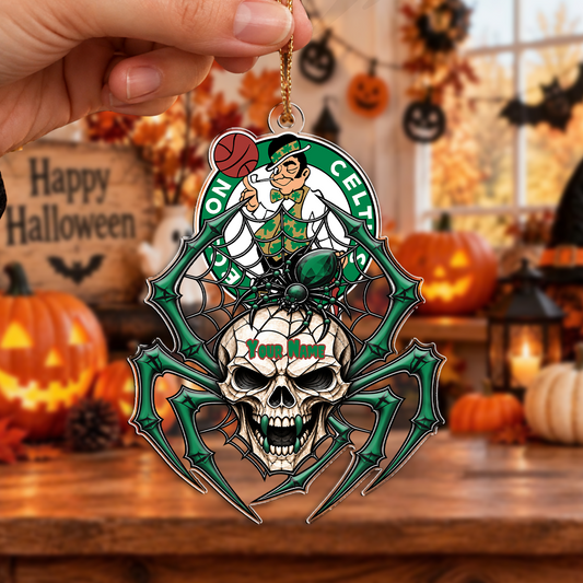 SPECIAL EDITION - NEW CUSTOMIZED NBA03 BCE BOSTON CELTICS HALLOWEEN ACRYLIC ORNAMENT