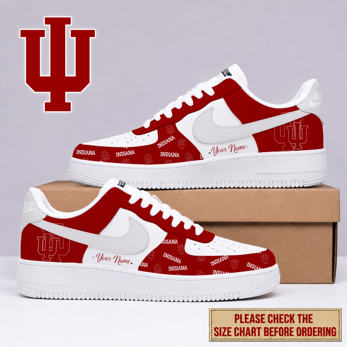 MEGA SALE - NEW CUSTOMIZED IDH INDIANA HOOSIERS AF1 SHOES - NCAA MAM03