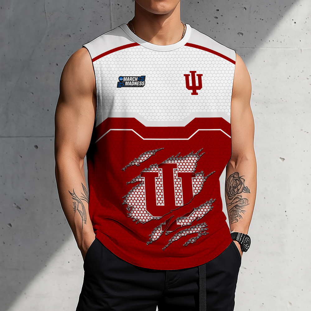 HOT DEAL - NEW CUSTOMIZED NCAA MAM03 IDH INDIANA HOOSIERS MEN'S GYM SHIRT