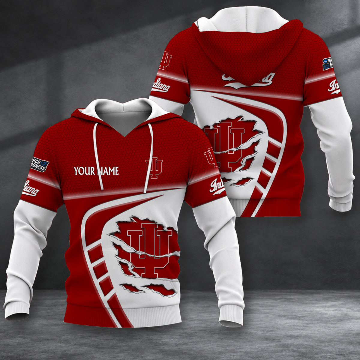 FINAL SALE - NEW CUSTOMIZED NCAA MAM03 IDH INDIANA HOOSIERS T-SHIRT, POLO SHIRT, ZIP POLO SHIRT, SWEATSHIRT, HOODIE & ZIP HOODIE