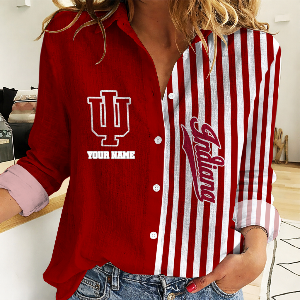 HOT DEAL - NEW CUSTOMIZED IDH ID HOOSIERS WOMEN CASUAL SHIRT FOR FAN | NCAA MAM03