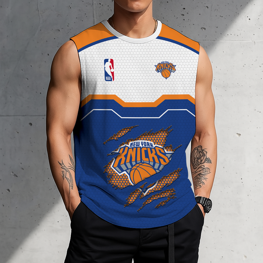 [LIMITED EDITION] NEW CUSTOMIZED NBA04 NYK NEW YORK KNICKS MEN'S TANK TOP