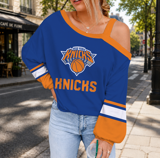VIRAL EDITION - NEW CUSTOMIZED NBA04 NYK NEW YORK KNICKS DROP SHOULDER SWEATSHIRT