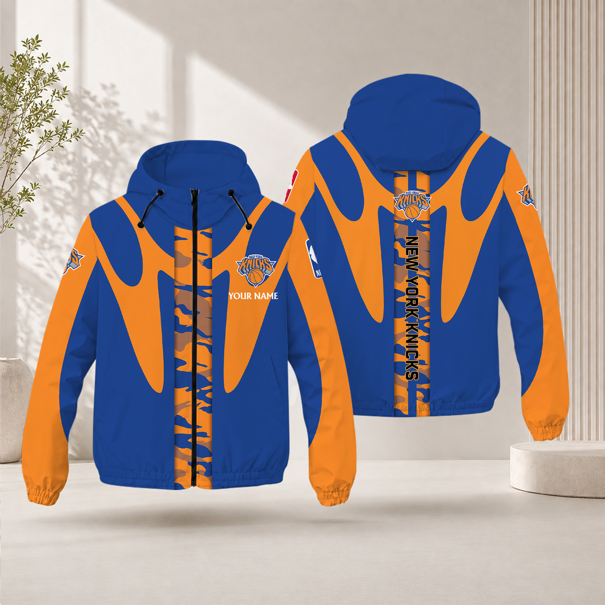 SPECIAL EDITION - NEW CUSTOMIZED NBA04 NYK NEW YORK KNICKS WINDBREAKER JACKET