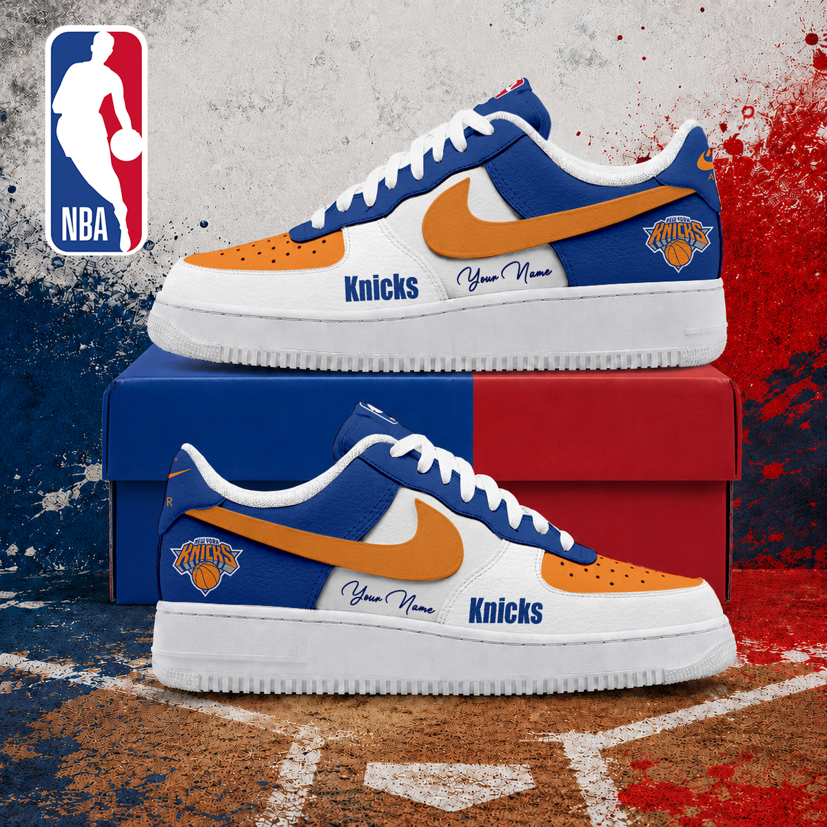 VIRAL EDITION - NEW CUSTOMIZED NBA04 NYK NEW YORK KNICKS AF1 SNEAKERS