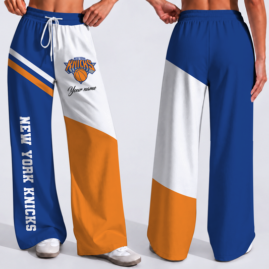 SPECIAL EDITION - NEW CUSTOMIZED NBA04 NYK NEW YORK KNICKS WOMEN'S WIDE LEG PANTS