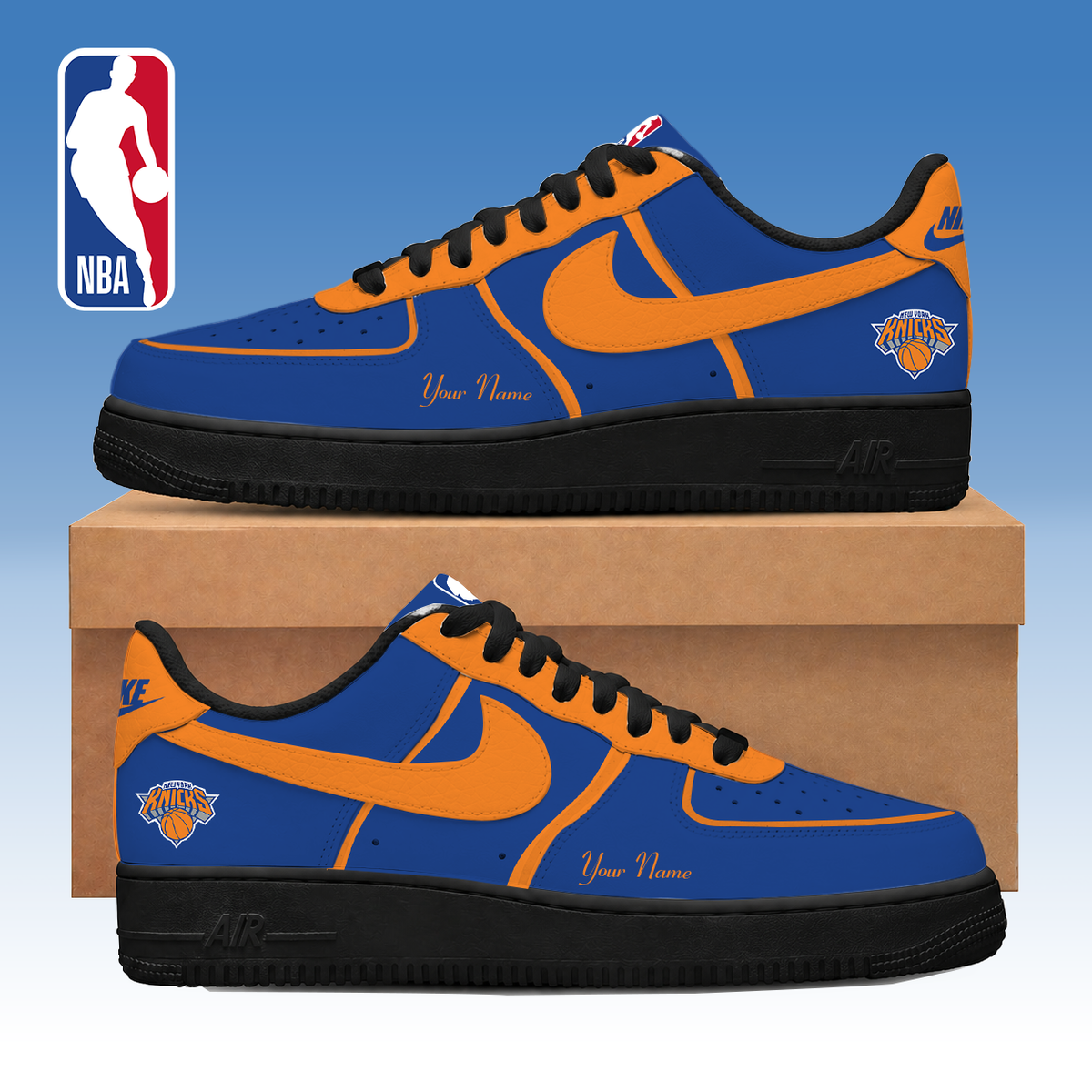 LIMITED DROP - NEW CUSTOMIZED NYK NEW YORK KNICKS AF1 SNEAKERS - NBA04