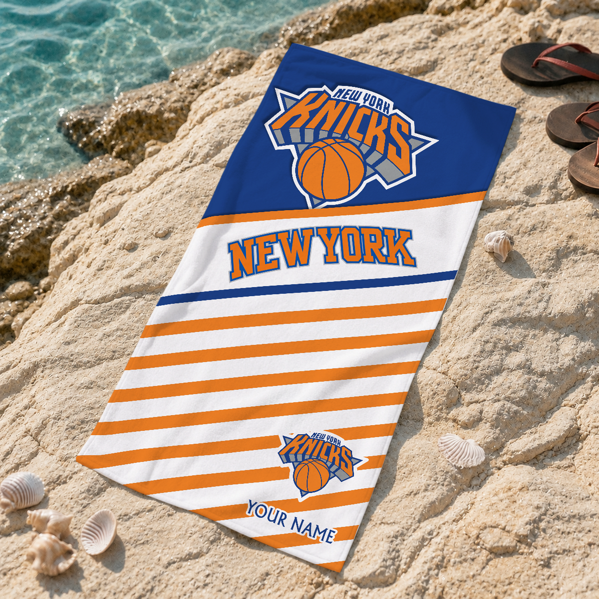 ELITE EDITION - NEW CUSTOMIZED NYK NEW YORK KNICKS BEACH TOWEL FOR FAN - NBA04
