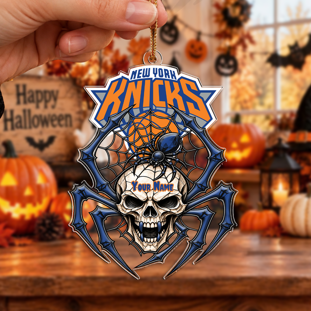SPECIAL EDITION - NEW CUSTOMIZED NBA04 NYK NEW YORK KNICKS HALLOWEEN ACRYLIC ORNAMENT