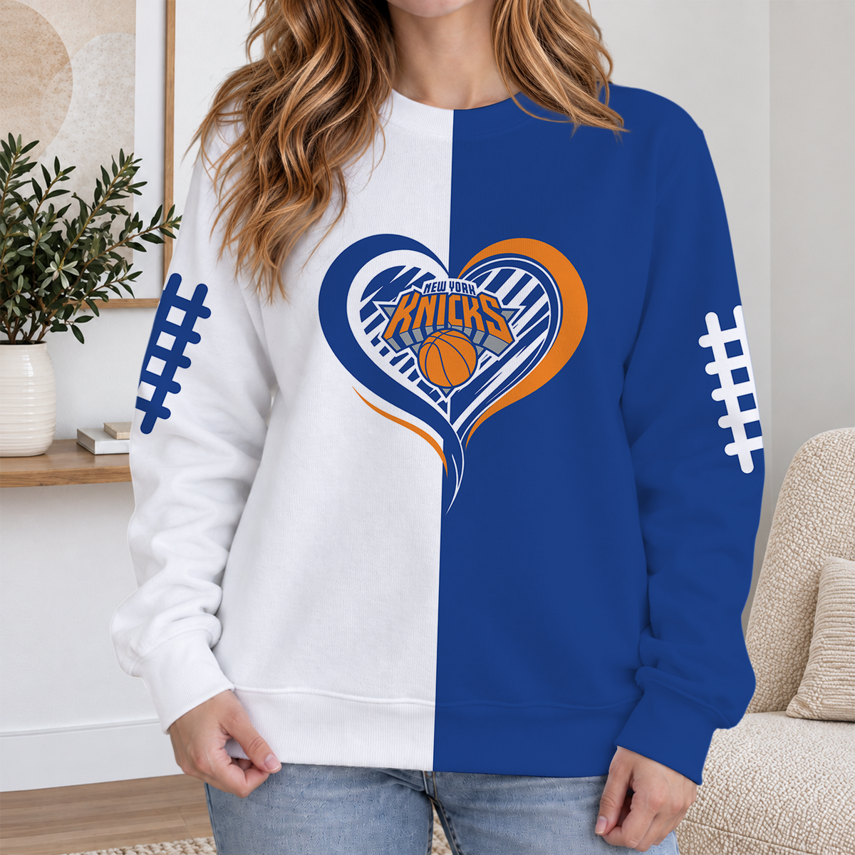 ELITE EDITION - NEW CUSTOMIZED NYK NEW YORK KNICKS RIBBED HOODIE & SWEATSHIRT - NBA04