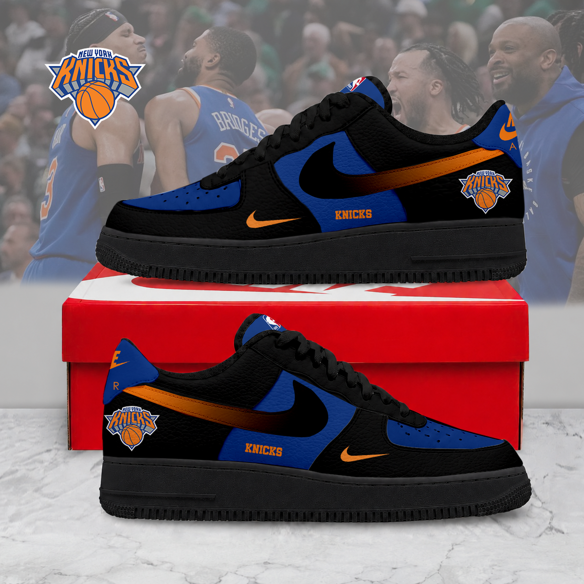 HOT DEAL - NEW CUSTOMIZED NBA04 NYK NEW YORK KNICKS AF1 SNEAKERS