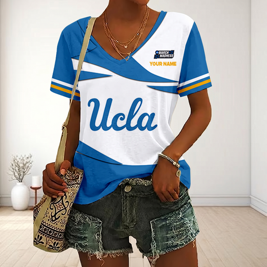 SPECIAL EDITON - NEW CUSTOMIZED MAM NCAA04 UCB UCLA BRUINS V-NECK FEMALE SHIRT