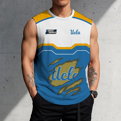 HOT DEAL - NEW CUSTOMIZED NCAA MAM04 UCB UCLA BRUINS MEN'S GYM SHIRT