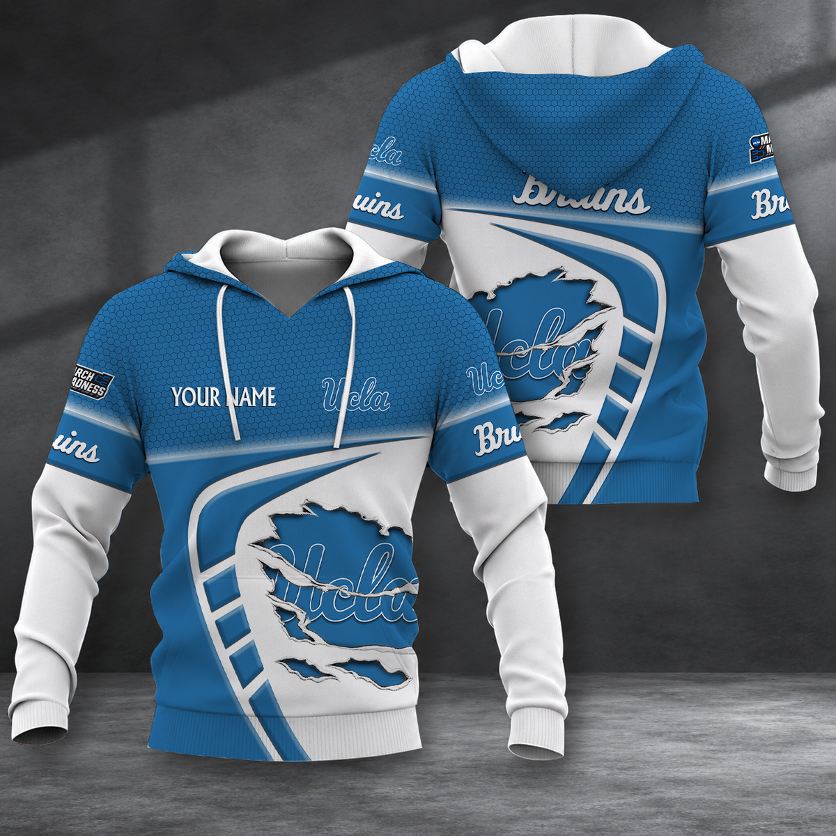 FINAL SALE - NEW CUSTOMIZED NCAA MAM04 UCB UCLA BRUINS T-SHIRT, POLO SHIRT, ZIP POLO SHIRT, SWEATSHIRT, HOODIE & ZIP HOODIE