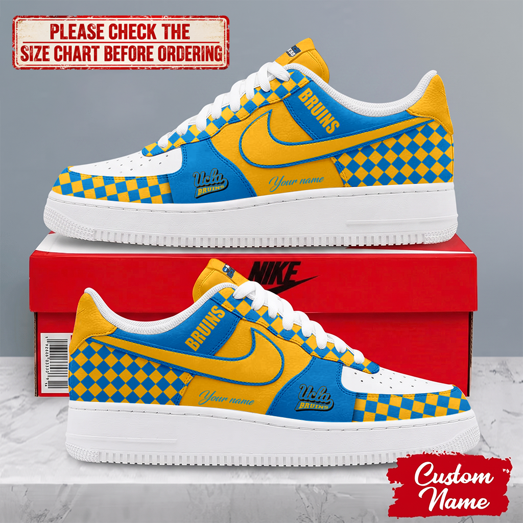 MEGA SALE - NEW CUSTOMIZED NCAA MAM04 UCB UCLA BRUINS AF1 SHOES