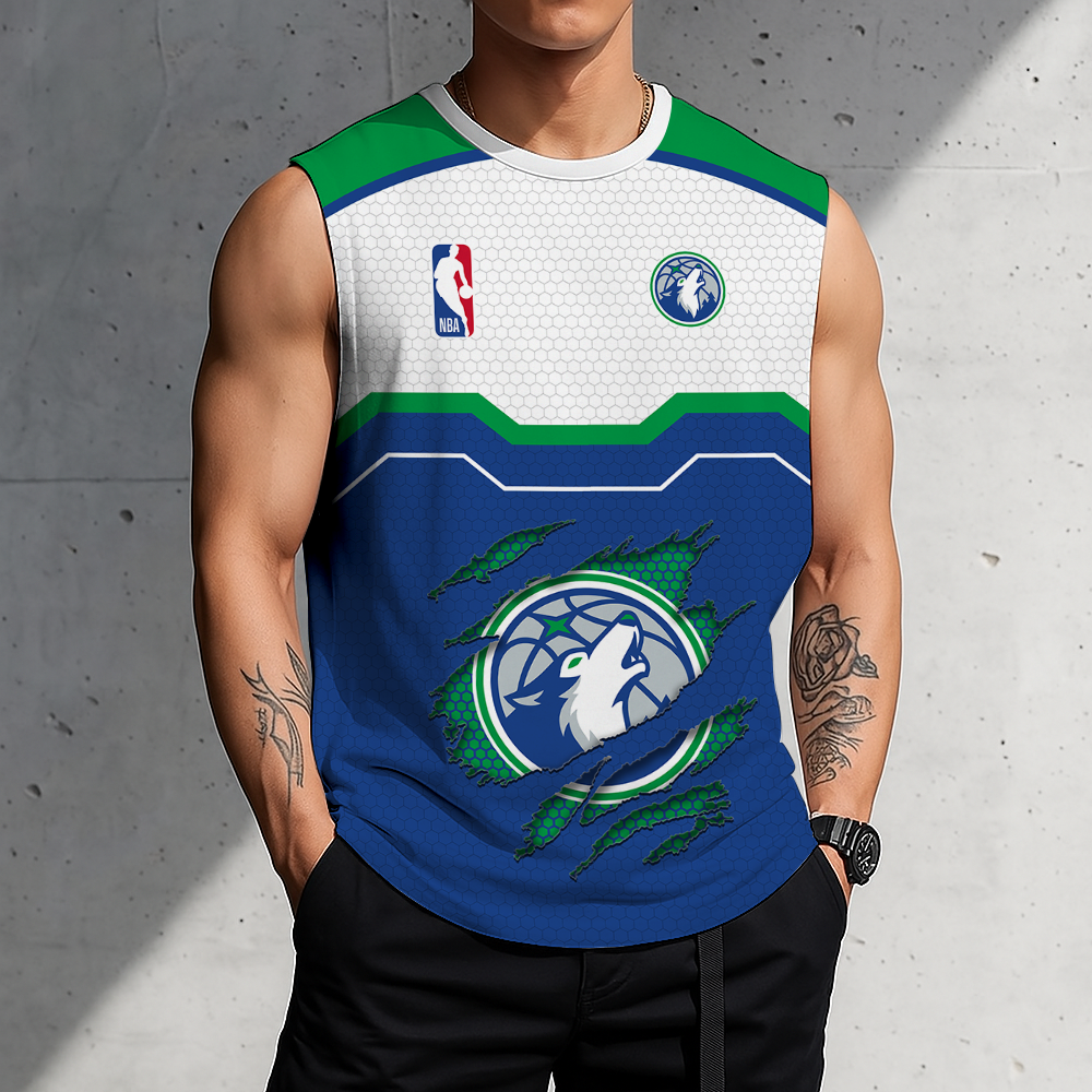 [LIMITED EDITION] NEW CUSTOMIZED NBA05 MTW MINNESOTA TIMBERWOLVES MEN'S TANK TOP