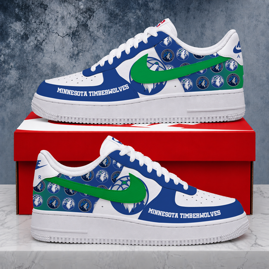 SPECIAL EDITION - NEW CUSTOMIZED NBA05 MTW MINNESOTA TIMBERWOLVES AF1 SNEAKERS