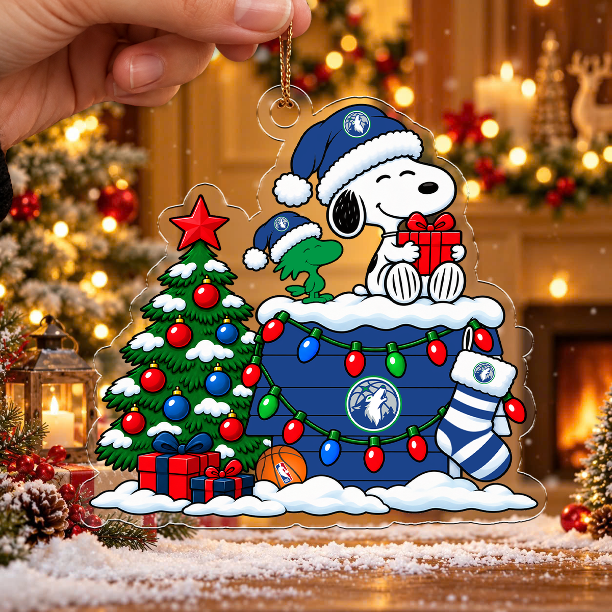 [HOT DEAL] NEW CUSTOMIZED NBA05 MTW MINNESOTA TIMBERWOLVES CHRISTMAS ACRYLIC ORNAMENT