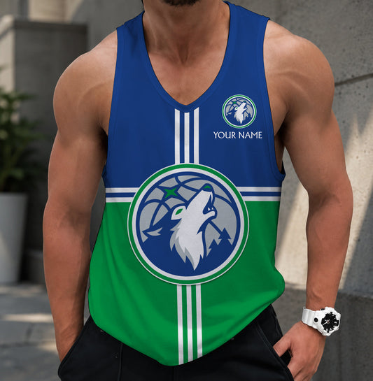 VIRAL EDITION - NEW CUSTOMIZED MTW MINNESOTA TIMBERWOLVES MEN'S TANK TOP - NBA05
