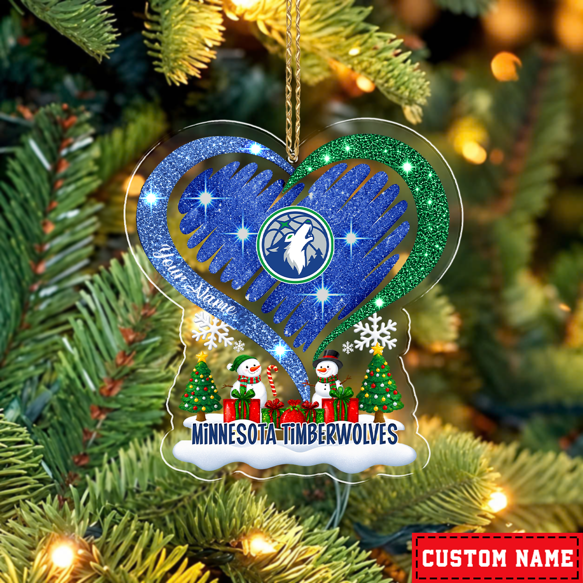 [EXCLUSIVE EDITION] NEW CUSTOMIZED NBA05 MTW MINNESOTA TIMBERWOLVES CHRISTMAS ACRYLIC ORNAMENT
