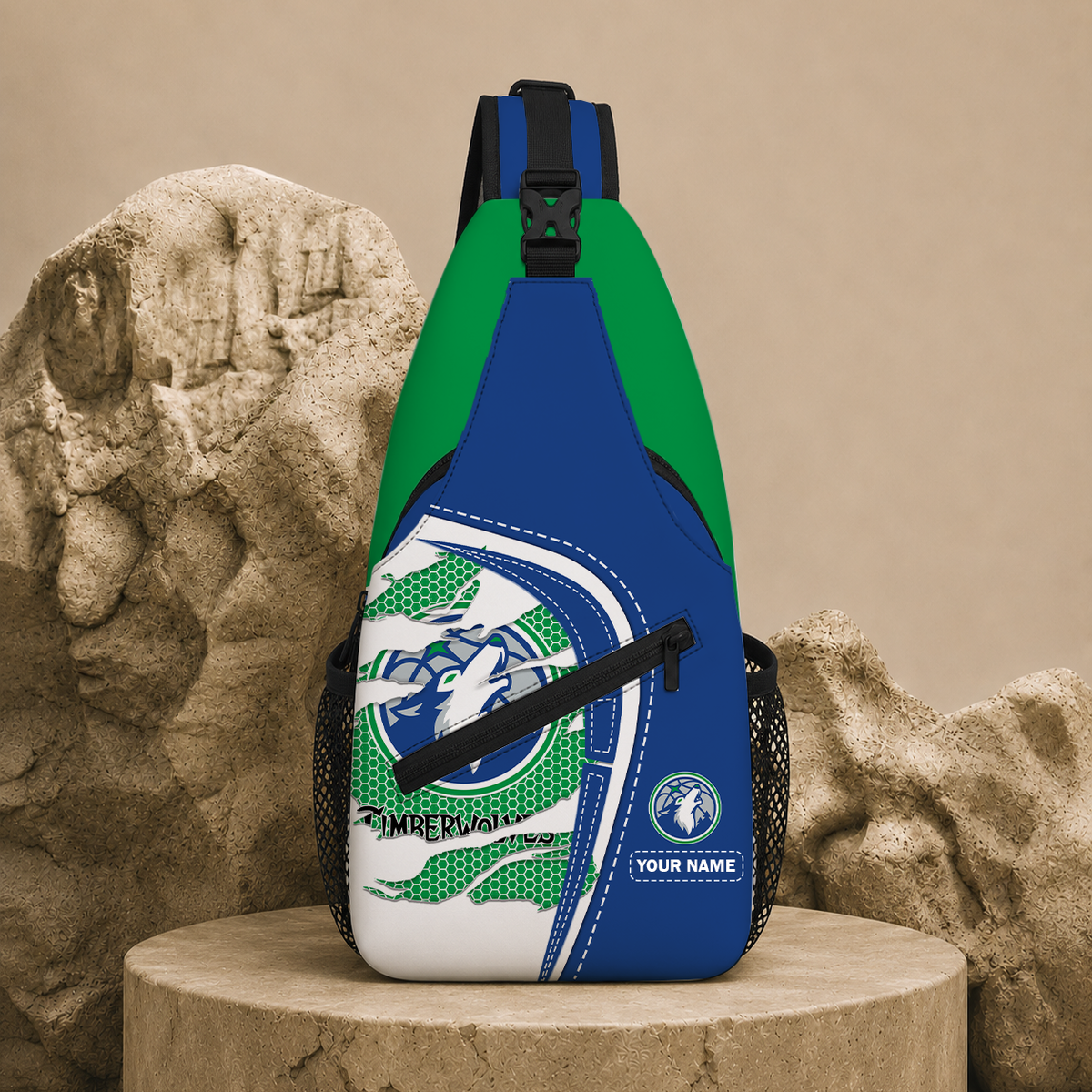 HOT DEAL - NEW CUSTOMIZED MTW MINNESOTA TIMBERWOLVES SLING BAG - NBA05