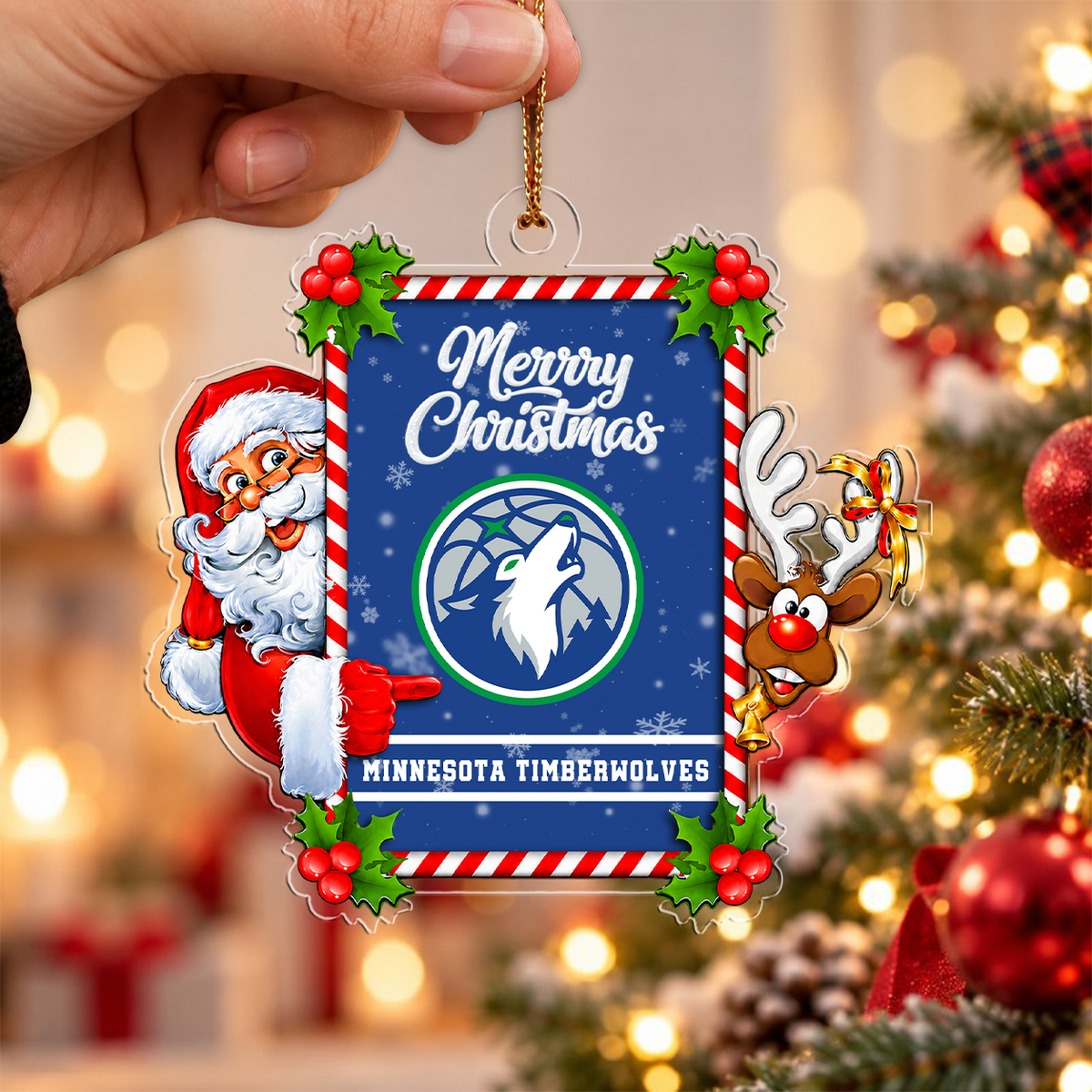 [LIMITED DROP] NEW CUSTOMIZED NBA05 MTW MINNESOTA TIMBERWOLVES CHRISTMAS ACRYLIC ORNAMENT
