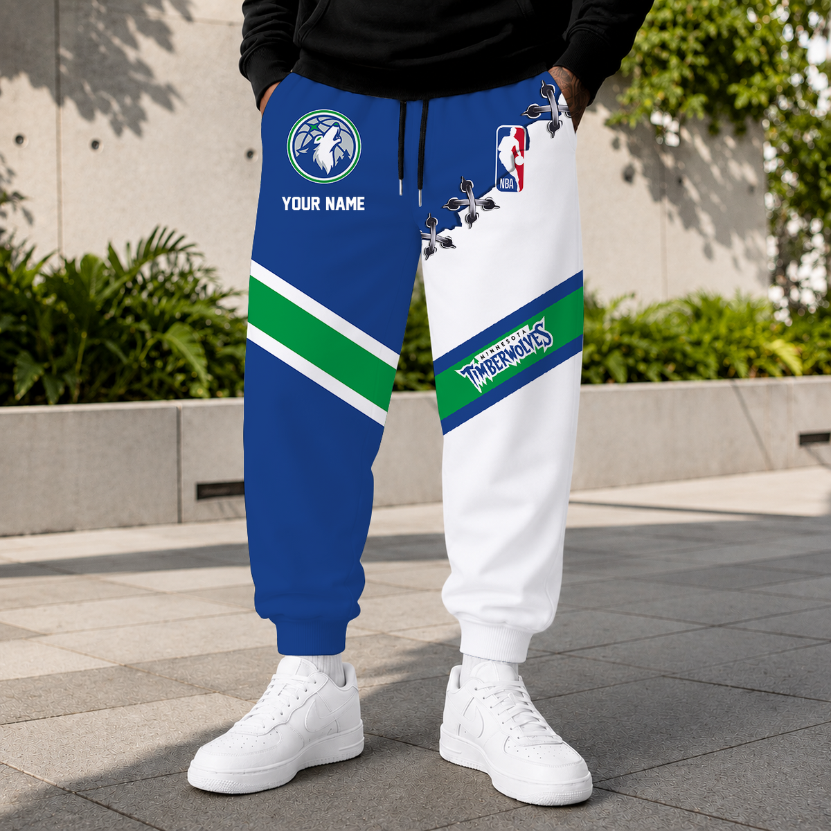 LIMITED EDITION - NEW CUSTOMIZED NBA05 MTW MINNESOTA TIMBERWOLVES SWEATPANTS