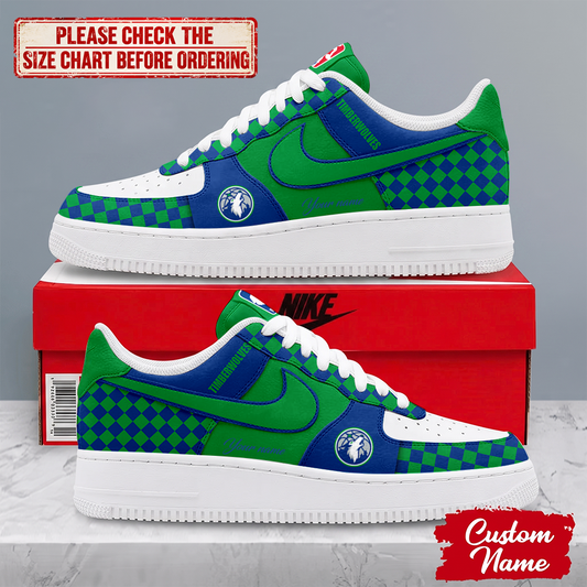 FINAL SALE - NEW CUSTOMIZED NBA05 MTW MINNESOTA TIMBERWOLVES AF1 SNEAKERS