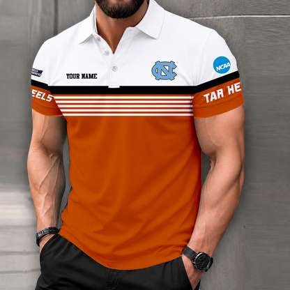 LIMITED EDITION - NEW CUSTOMIZED NCAA MAM05 NTH NORTH CAROLINA TAR HEELS POLO SHIRT