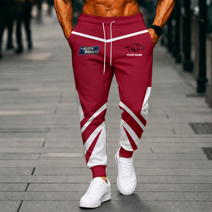 VIRAL EDITION - NEW CUSTOMIZED NCAA MAM06 AKR ARKANSAS RAZORBACKS SWEATPANTS