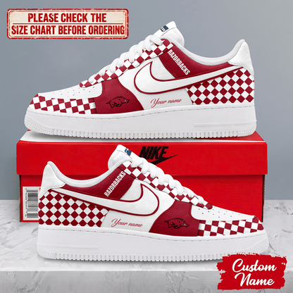 MEGA SALE - NEW CUSTOMIZED NCAA MAM06 AKR ARKANSAS RAZORBACKS AF1 SHOES