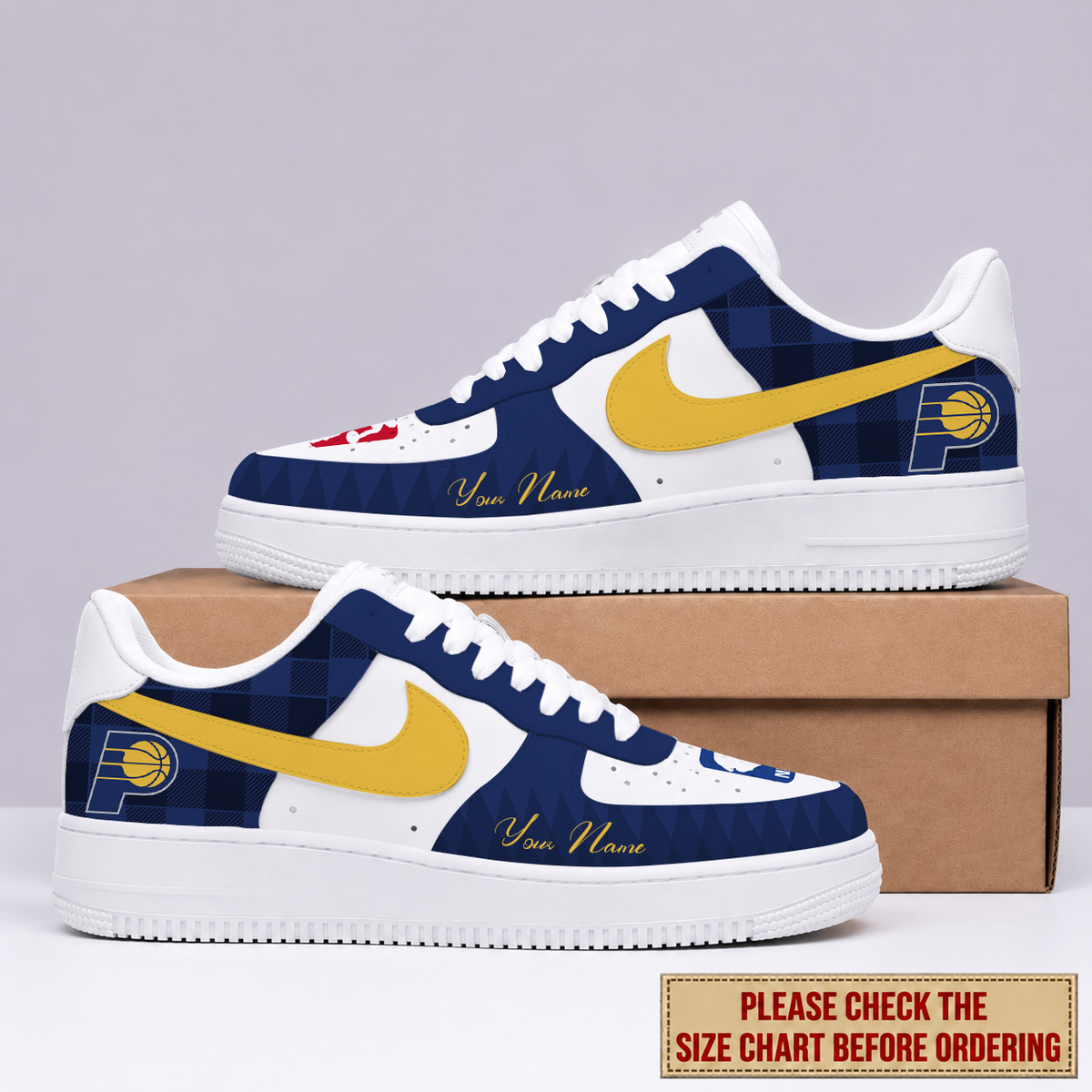 FINAL SALE - NEW CUSTOMIZED NBA06 IPA INDIANA PACERS AF1 SNEAKERS