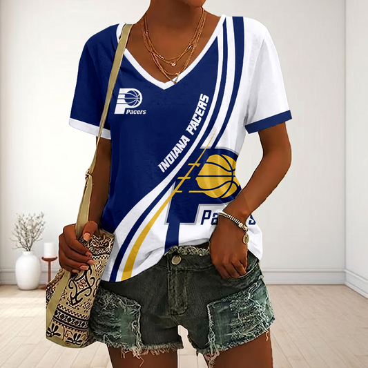 VIRAL EDITION - NEW CUSTOMIZED NBA06 IPA INDIANA PACERS V-NECK FEMALE SHIRT