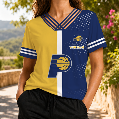 LIMITED EDITION - NEW CUSTOMIZED NBA06 IPA INDIANA PACERS V-NECK SHIRT