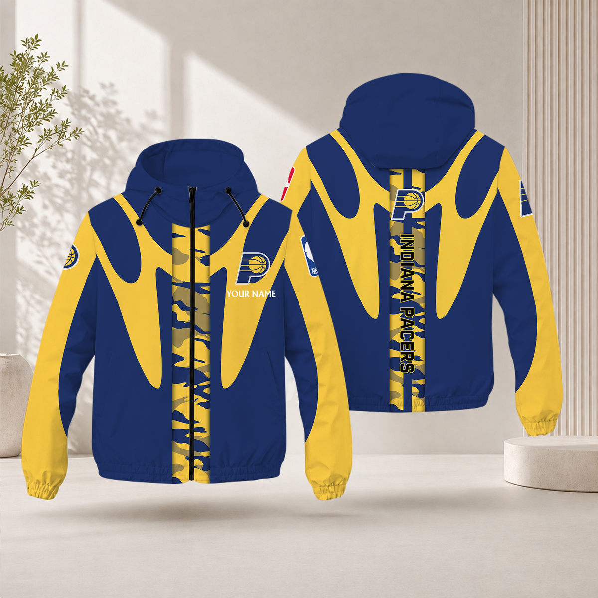 SPECIAL EDITION - NEW CUSTOMIZED NBA06 IPA INDIANA PACERS WINDBREAKER JACKET