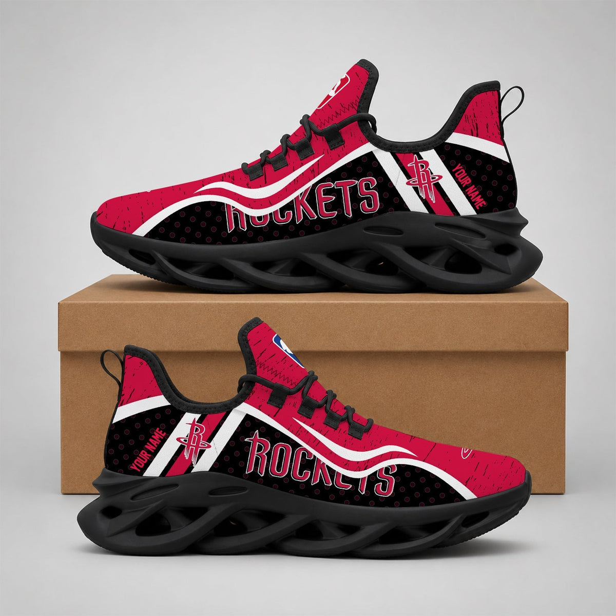 EXCLUSIVE EDITION - NEW CUSTOMIZED NBA07 HRO HOUSTON ROCKETS MAX SOUL SHOES