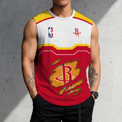 [LIMITED EDITION] NEW CUSTOMIZED NBA07 HRO HOUSTON ROCKETS MEN'S TANK TOP