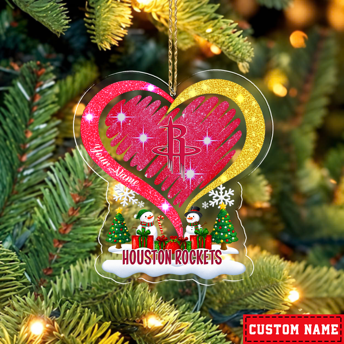 [EXCLUSIVE EDITION] NEW CUSTOMIZED NBA07 HRO HOUSTON ROCKETS CHRISTMAS ACRYLIC ORNAMENT