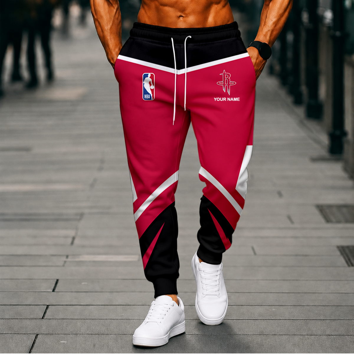 SPECIAL EDITION - NEW CUSTOMIZED NBA07 HRO HOUSTON ROCKETS SWEATPANTS
