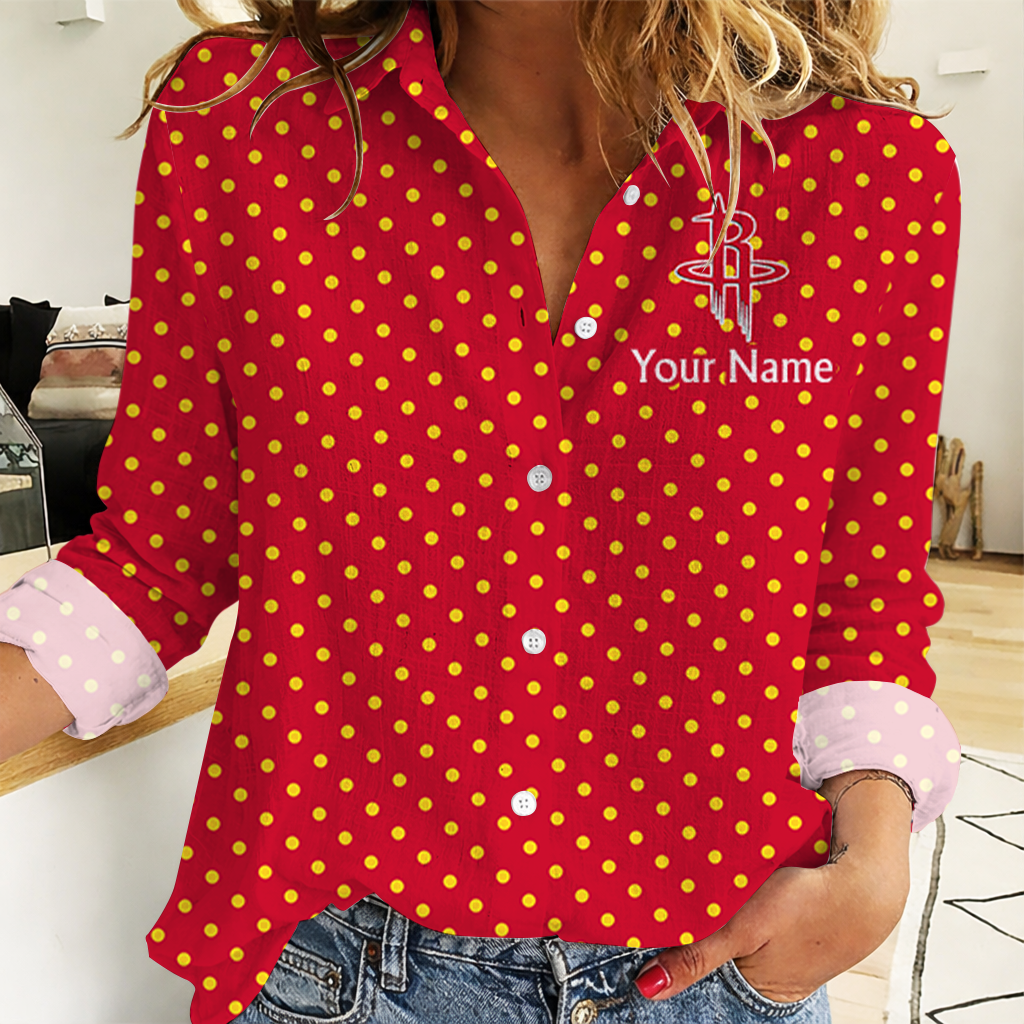 SPECIAL EDITION - NEW CUSTOMIZED NBA07 HRO HOUSTON ROCKETS WOMEN CASUAL SHIRT FOR FAN